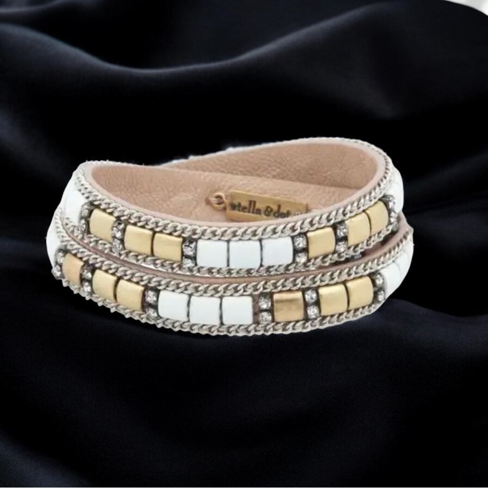 Stella & Dot Cady leather wrap bracelet